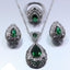Green Zircon Water Drop Jewelry Set Bridal Jewelry Sets Manny Offcial Store