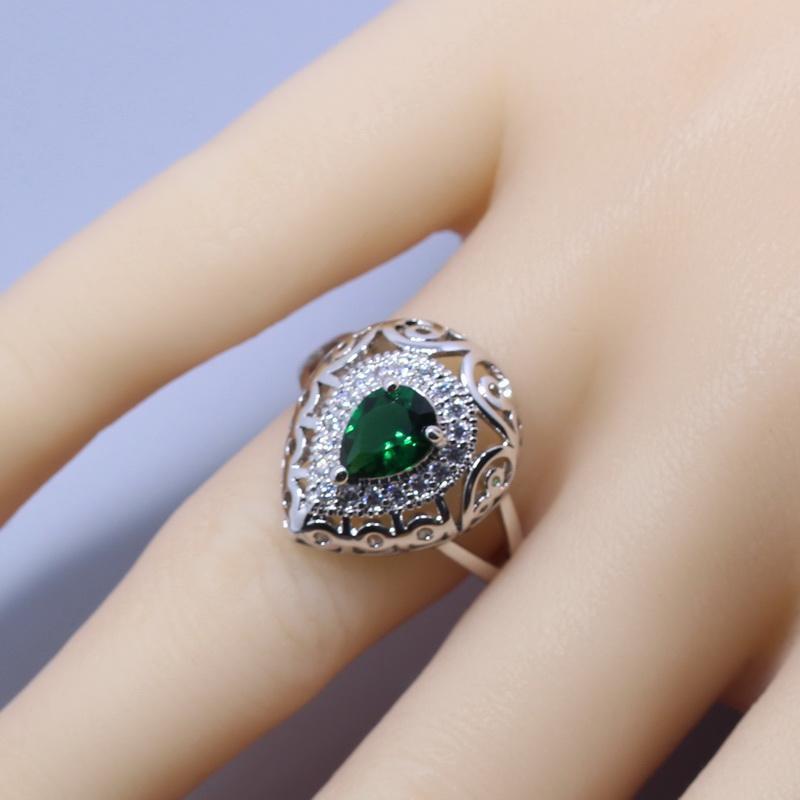 Green Zircon Water Drop Jewelry Set Bridal Jewelry Sets Manny Offcial Store