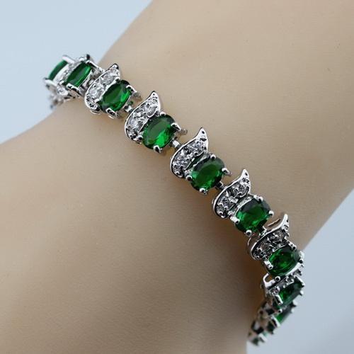 Green Zircon Water Drop Jewelry Set Bridal Jewelry Sets Manny Offcial Store Bracelet Green
