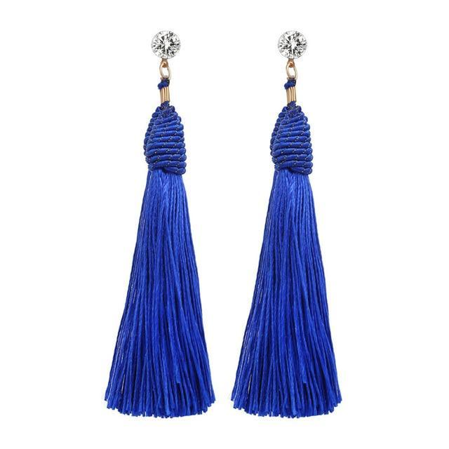 Handmade Big Tassel Earrings Drop Earrings AY Official Store