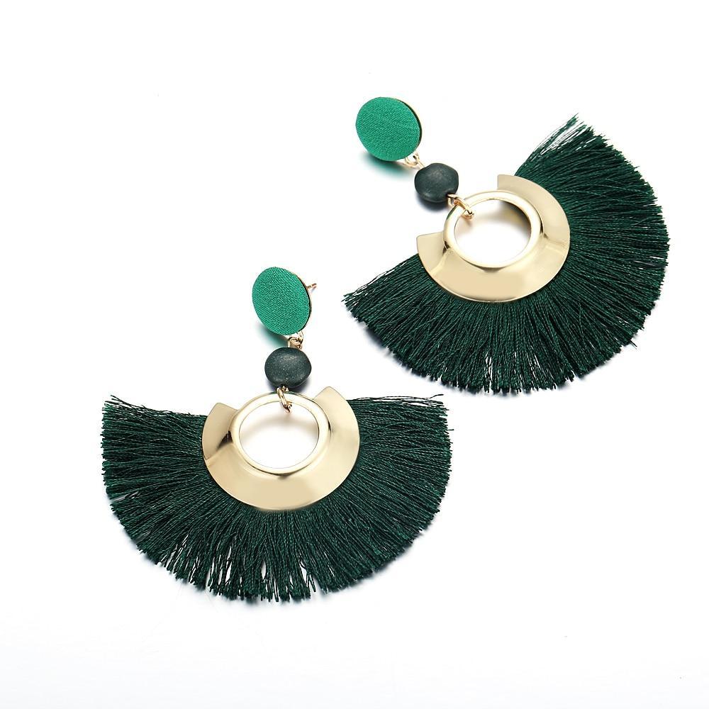 Handmade Big Tassel Earrings Drop Earrings AY Official Store