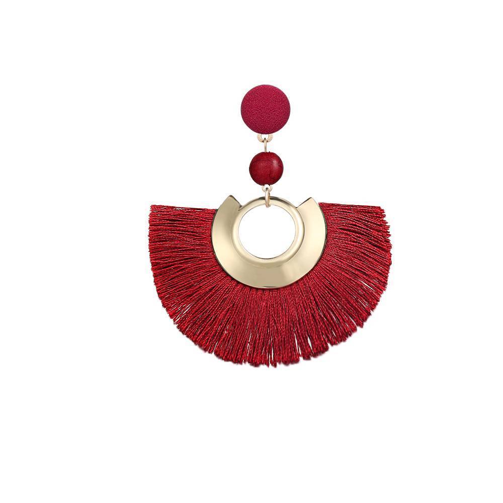 Handmade Big Tassel Earrings Drop Earrings AY Official Store