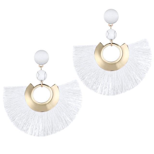 Handmade Big Tassel Earrings Drop Earrings AY Official Store FOF52920