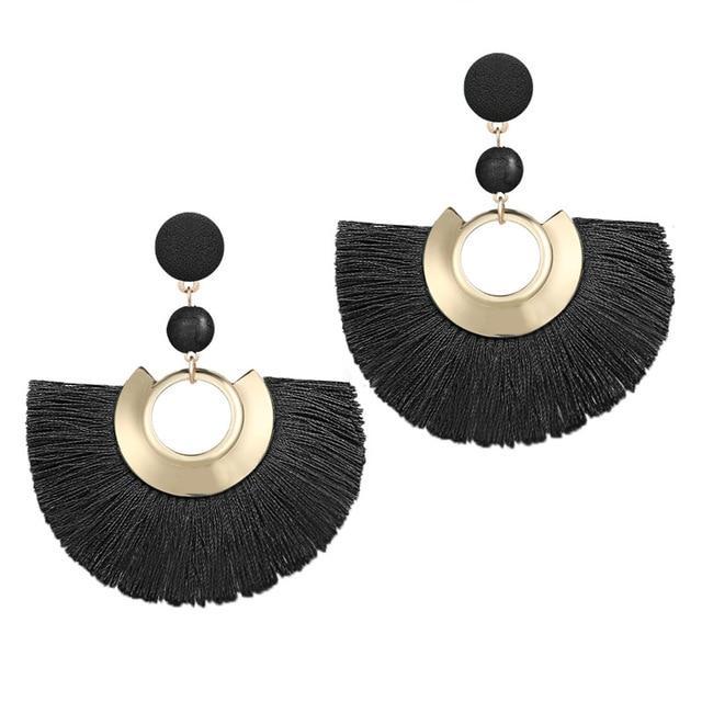Handmade Big Tassel Earrings Drop Earrings AY Official Store FOF52921