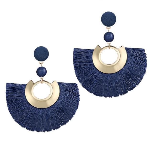 Handmade Big Tassel Earrings Drop Earrings AY Official Store FOF52930