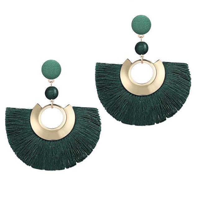 Handmade Big Tassel Earrings Drop Earrings AY Official Store FOF52960