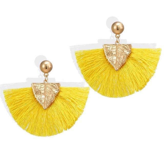Handmade Big Tassel Earrings Drop Earrings AY Official Store FOF61950