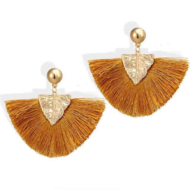 Handmade Big Tassel Earrings Drop Earrings AY Official Store FOF61973