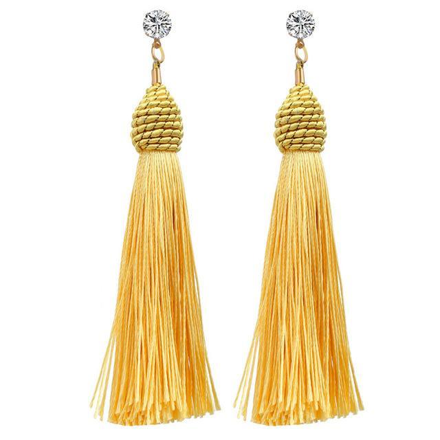 Handmade Big Tassel Earrings Drop Earrings AY Official Store FOF80450