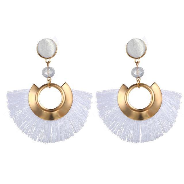 Handmade Big Tassel Earrings Drop Earrings AY Official Store FOF86320