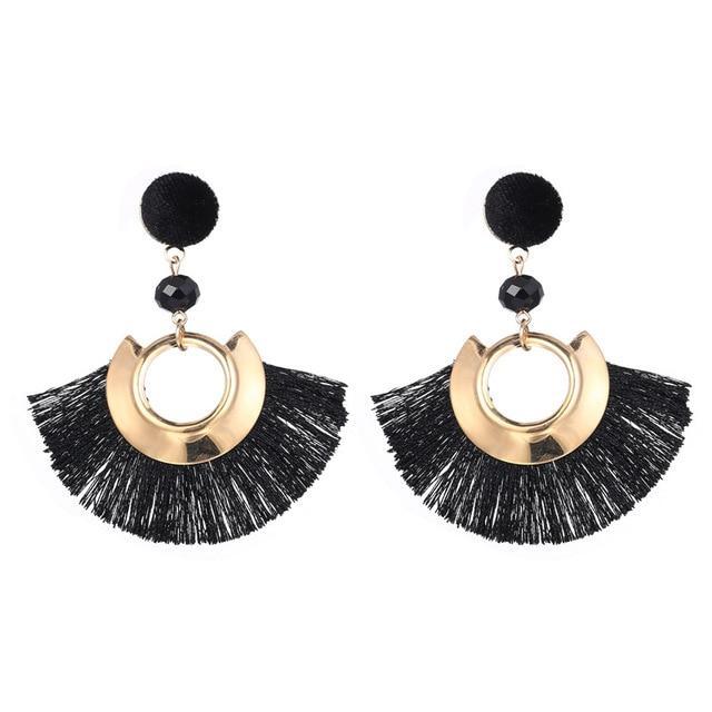 Handmade Big Tassel Earrings Drop Earrings AY Official Store FOF86321
