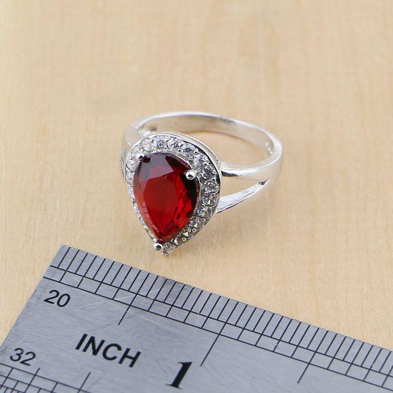 Handmade Drop Shape Jewelry Sets Bridal Jewelry Sets Jack Fashion Jewelry Ring Size 10 Red