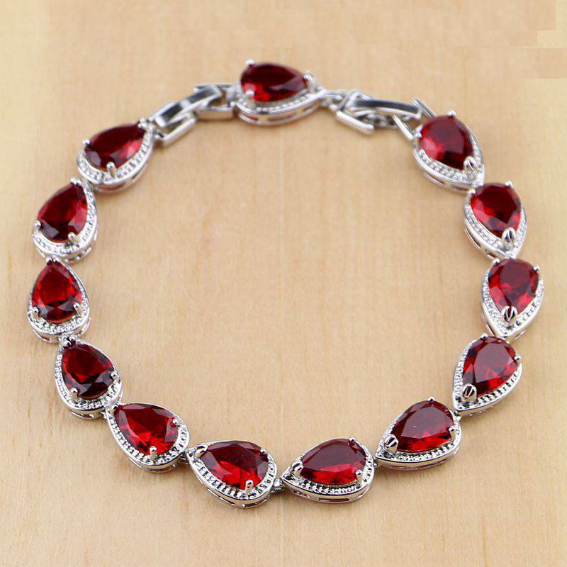 Handmade Drop Shape Jewelry Sets Bridal Jewelry Sets Jack Fashion Jewelry Ring Size 7 Red