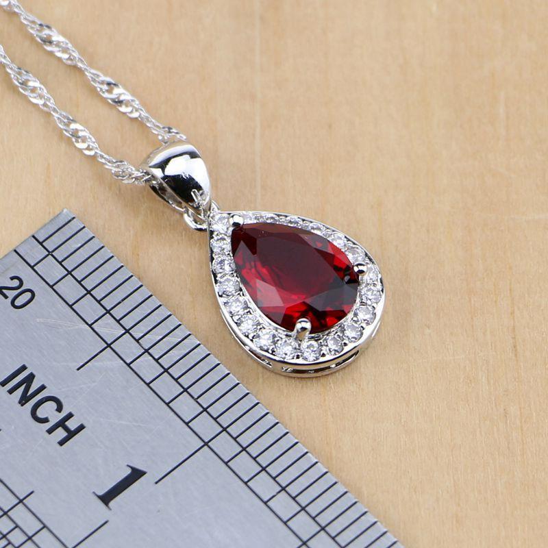 Handmade Drop Shape Jewelry Sets Bridal Jewelry Sets Jack Fashion Jewelry Ring Size 8 Red