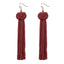 Handmade Long Dangles Earrings Drop Earrings Crazy Feng Official Store wine red