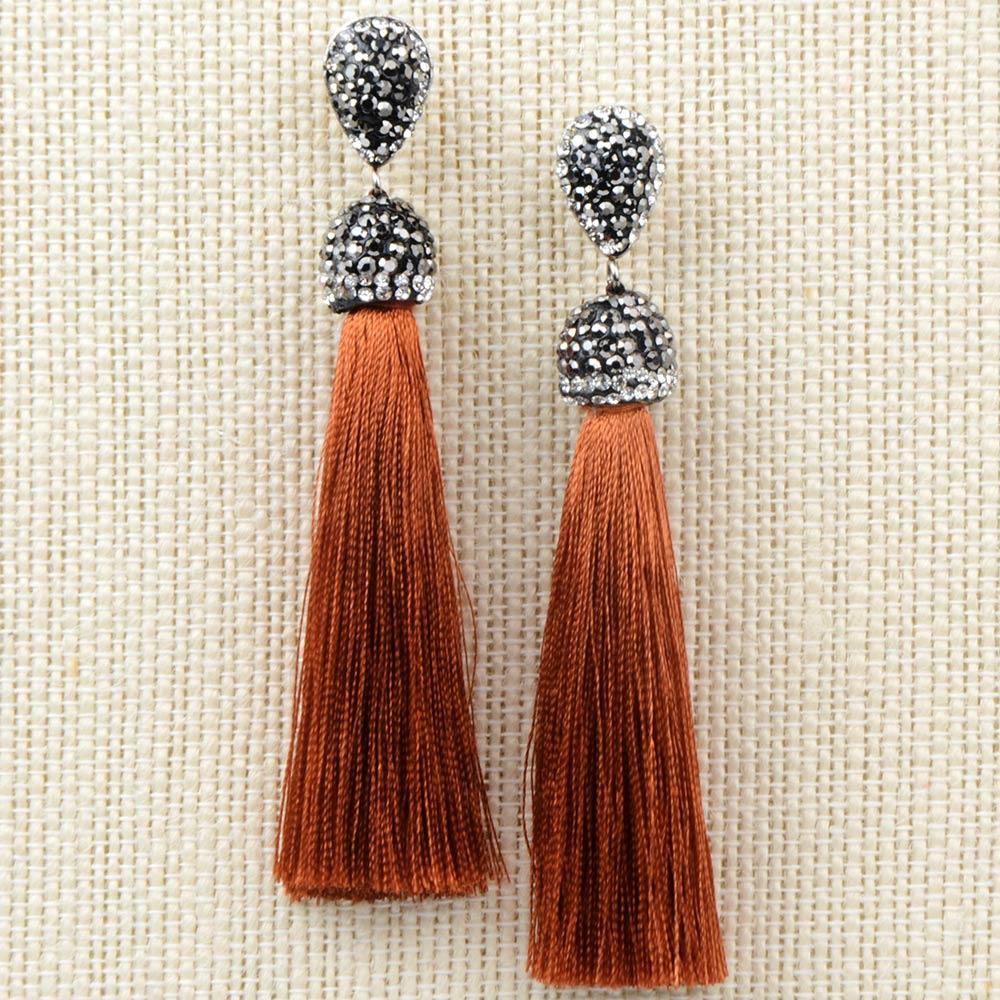 Handmade Long Tassel Earrings Drop Earrings LFPU jewellery Store