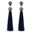 Handmade Long Tassel Earrings Drop Earrings LFPU jewellery Store Dark Blue