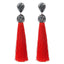Handmade Long Tassel Earrings Drop Earrings LFPU jewellery Store Red