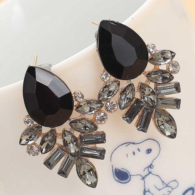 Handmade Rhinestone Sweet Earrings Drop Earrings yayi jewelry Official Store Black