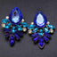Handmade Rhinestone Sweet Earrings Drop Earrings yayi jewelry Official Store Blue