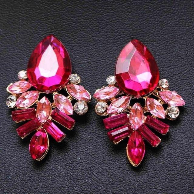 Handmade Rhinestone Sweet Earrings Drop Earrings yayi jewelry Official Store Hot Pink