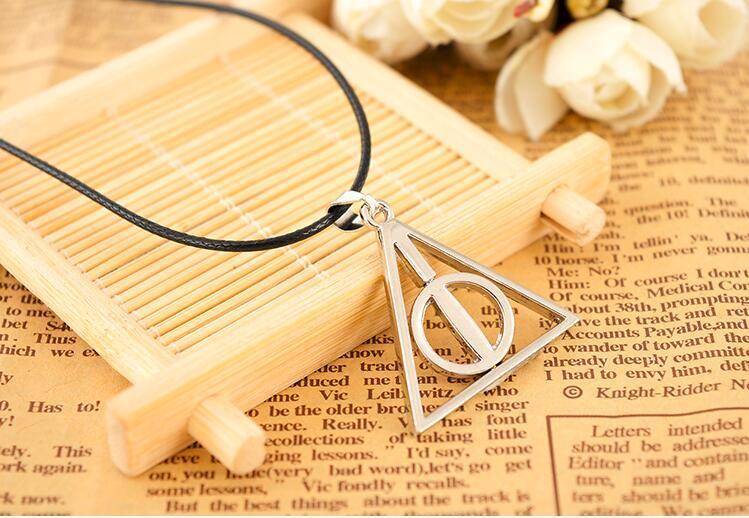 Harry the Deathly Hallows Triangle Necklace Pendant Necklaces QiYuFang e&m Handmade Store Silver Plated