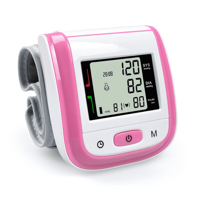 Health Care LCD Digital Portable Wrist Blood Pressure Monitor Blood Pressure ELERA Healthy Store Pink
