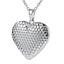 Heart Locket Photo Frame Necklace Pendant Necklaces U 7 Official Store Dotted silver