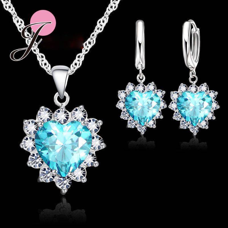 Heart Shaped Crystal Jewelry Sets Bridal Jewelry Sets JEXXI Official Store