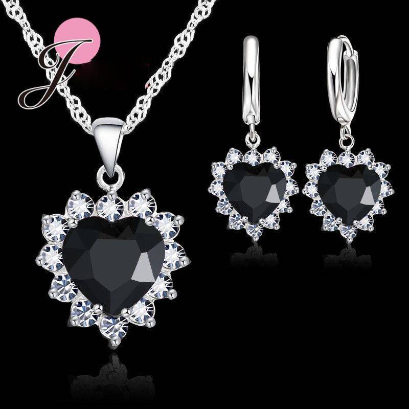Heart Shaped Crystal Jewelry Sets Bridal Jewelry Sets JEXXI Official Store