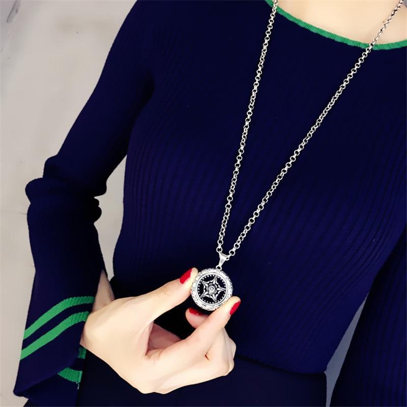Hollow Printing Triangle Necklace Pendant Necklaces flowery fire Official Store