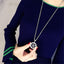 Hollow Printing Triangle Necklace Pendant Necklaces flowery fire Official Store