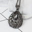 Hollow Printing Triangle Necklace Pendant Necklaces flowery fire Official Store Gray