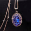 Hollow Printing Triangle Necklace Pendant Necklaces flowery fire Official Store Oval