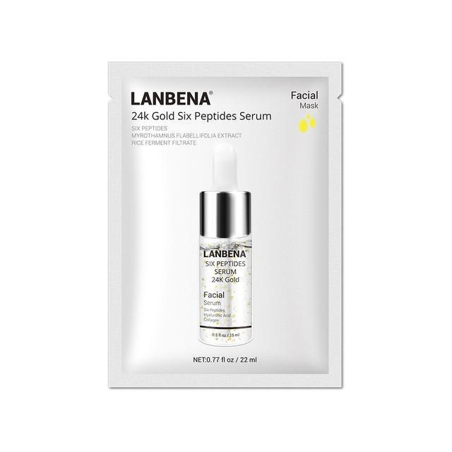 Hyaluronic Acid Vitamin C Serum Treatments & Masks LANBENA Official Store 24K Gold