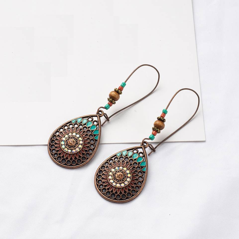 India Ethnic Water Drip Earrings Drop Earrings Shine Lives Store