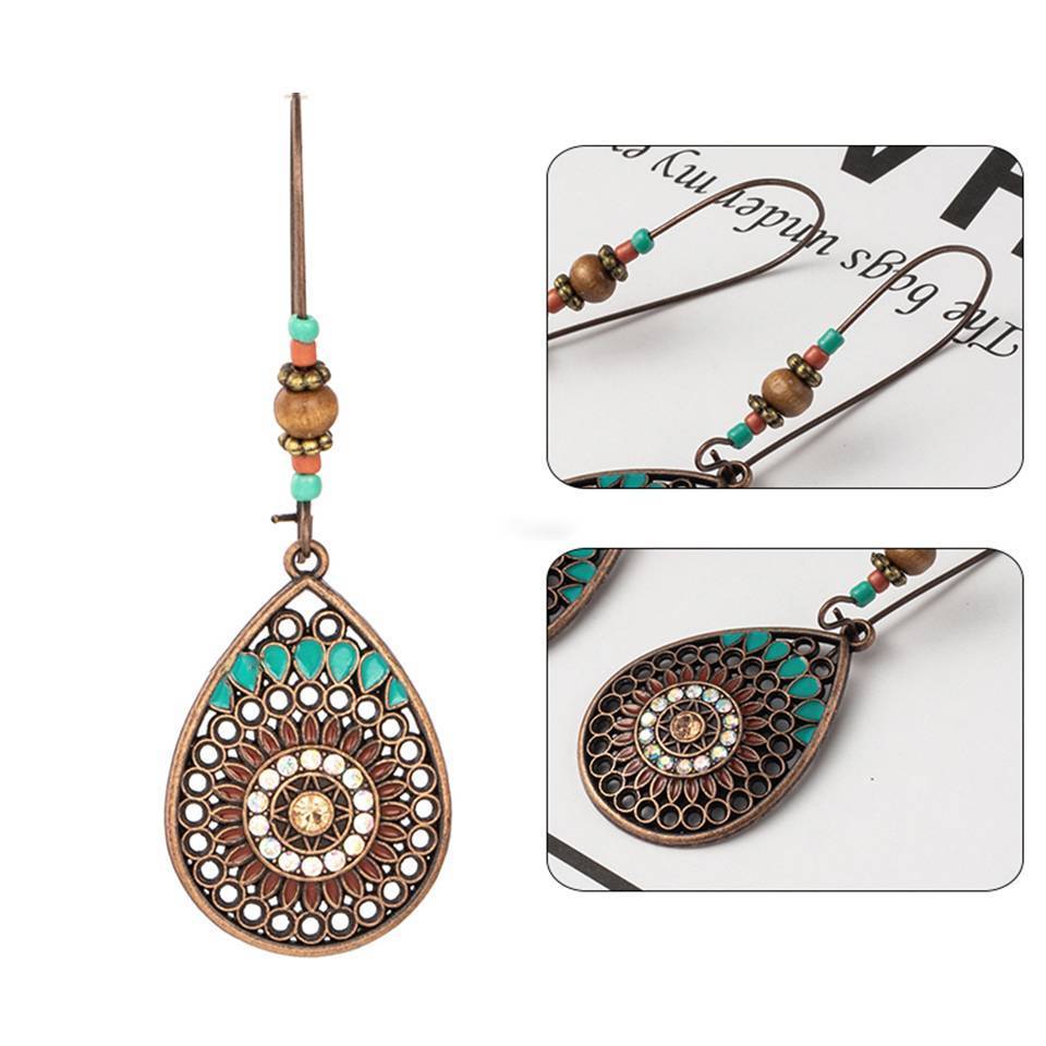 India Ethnic Water Drip Earrings Drop Earrings Shine Lives Store