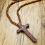 Jesus Cross Wooden Carved Necklace Pendant Necklaces Meaeguet speciality store