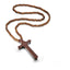 Jesus Cross Wooden Carved Necklace Pendant Necklaces Meaeguet speciality store NC-352C