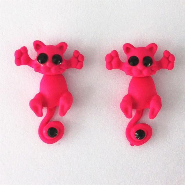 Kitten Animal Stud Earrings Stud Earrings bigtreeonline Store Amaranth