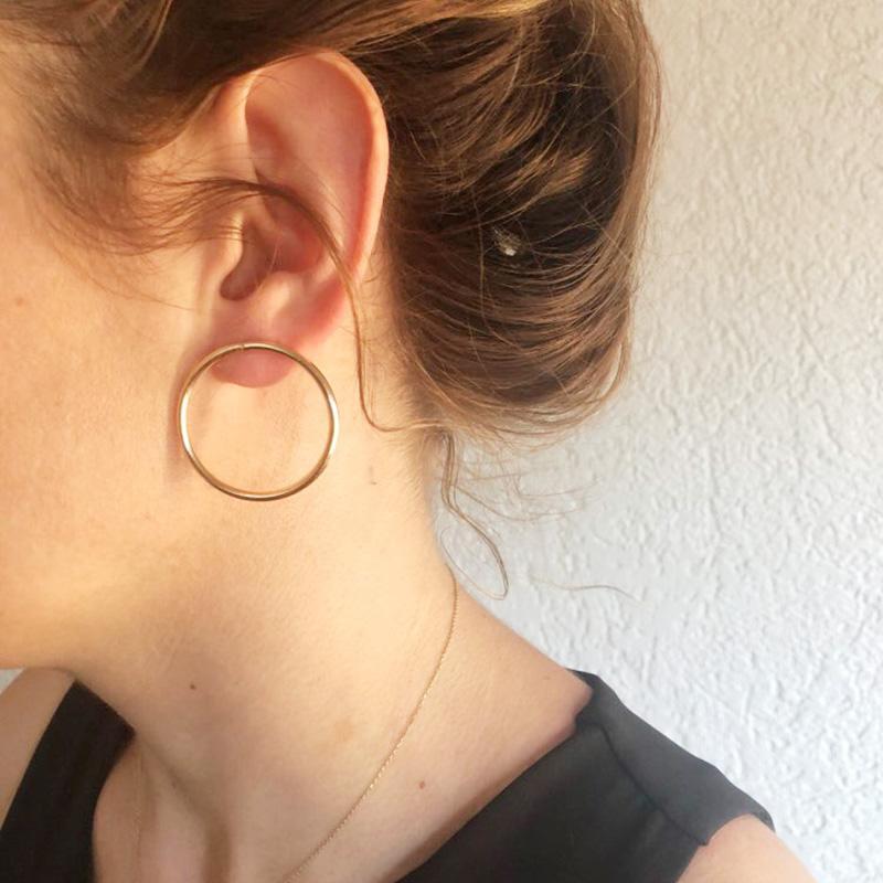 Korean Fashion Circle Hoop Earrings Hoop Earrings RscvonM Official Store