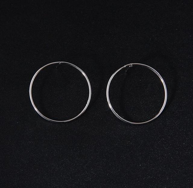 Korean Fashion Circle Hoop Earrings Hoop Earrings RscvonM Official Store C1121-Silver
