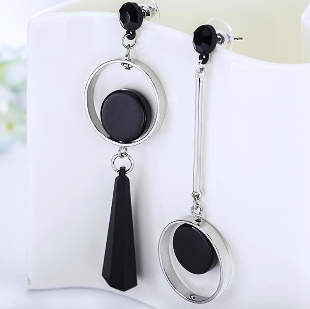 Korean Fashion Long Asymmetry Earrings Drop Earrings xiyanike Official Store