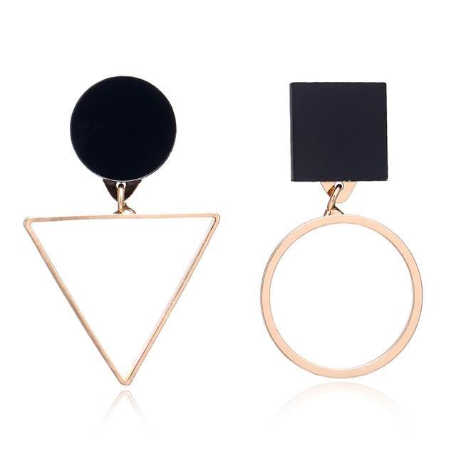 Korean Fashion Long Asymmetry Earrings Drop Earrings xiyanike Official Store Gold1