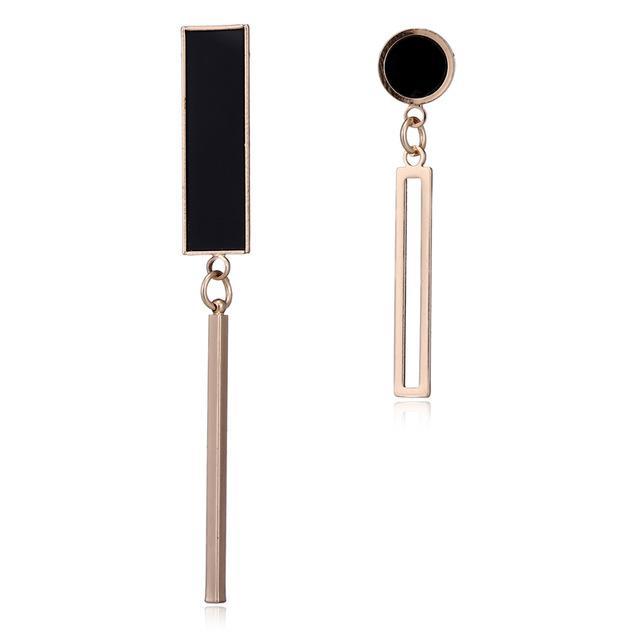 Korean Fashion Long Asymmetry Earrings Drop Earrings xiyanike Official Store Gold110