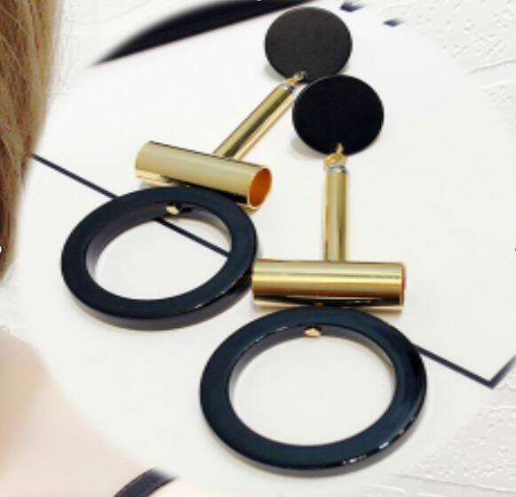 Korean Fashion Long Asymmetry Earrings Drop Earrings xiyanike Official Store Gold16