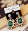 Korean Vintage Pearls Earrings Stud Earrings YIMLOI JEWELRY Retro Store Green