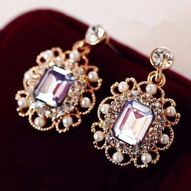 Korean Vintage Pearls Earrings Stud Earrings YIMLOI JEWELRY Retro Store White