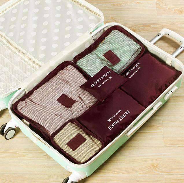 Large Capacity Luggage Nylon Travel Bag Packing Cube Travel Bags T-Toff Official Store Burgundy