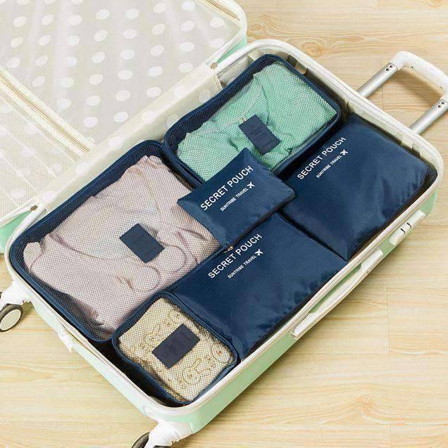 Large Capacity Luggage Nylon Travel Bag Packing Cube Travel Bags T-Toff Official Store Deep Blue